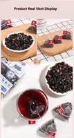 Teh Herbal Rasa Blueberry Mulberry Black Goji Berry Alami Sehat Berkualitas Tinggi Label Pribadi OEM, Umur Simpan 12 Bulan