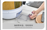 Distributeur de riz rotatif pour restaurant, conteneur de stockage en plastique pour céréales, distributeur alimentaire rotatif