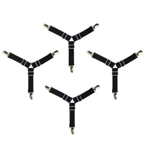 Lot de 4 attaches élastiques triangulaires réglables pour draps de lit et coussins de canapé, sangles d'angle - Product Image 1