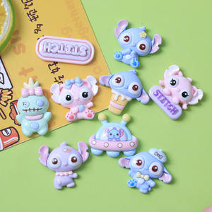 Dessin animé bleu bébé résine petits accessoires visage lumineux bricolage matériaux faits à la main pour coque de téléphone indésirable <span class=keywords><strong>maison</strong></span> noël - Product Image 4