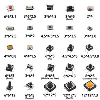 125 piezas, 25 tipos/lote, interruptores táctiles micro de botón pulsador SMD DIP, mini interruptores de reinicio tipo hoja 2*4 3*6 4*4 6*6, kit DIY