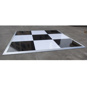Piso de baile de madera contrachapada de 4x4 pies, blanco y negro, fácil de instalar, para bodas - Product Image 4