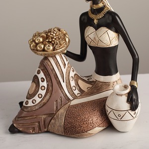 Художественная винтажная Статуэтка из смолы, африканский декор, креативное ретро-произведение искусства для книжной полки, гостиной, витрины для входа - Product Image 4