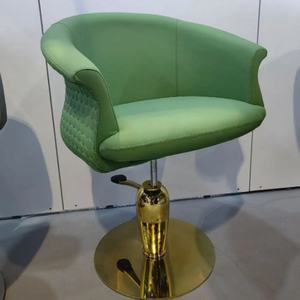 Fauteuil de Barbier Vert Hydraulique, Chaise de Coiffure Pivotante à 360 Degrés et Inclinable pour Salon de Beauté - Product Image 1