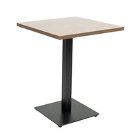 Table basse moderne carrée en HPL durable avec base en métal robuste pour bistrots, hôtels, fermes et usage extérieur