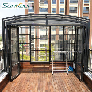Nouveau design rétractable extérieur fermé plus verre pont soleil gazebo véranda patio enceinte terrasse couverture - Product Image 4