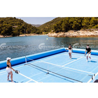 Terrain de tennis flottant gonflable de taille personnalisée, arène, jeu de sport, terrain de pickleball gonflable à vendre
