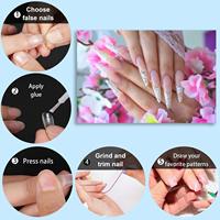 Nouvelles Formes 2026 – Ongles en Gel Acrylique Transparent X, Couverture Complète, Courbés, à Presser, en Gel Souple, Longs, Style Français, 24 Pièces