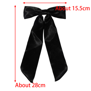 Neue Quaste Band Bogen Mädchen Haar Klaue einfarbig lange Schwanz Bowknot Bogen Haars pangen Frauen Stoff süße Band Ente <span class=keywords><strong>Clip</strong></span> Haar griffe - Product Image 6