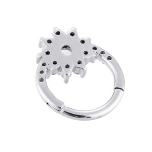 Anneau de Piercing en métal éternel ASTM F136 en titane Zircon cubique Segment bijoux de Piercing - Product Image 2