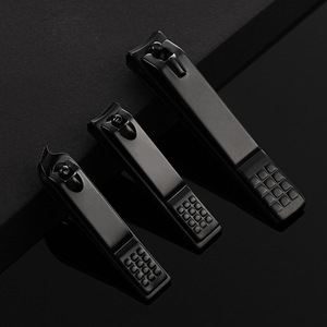 Stainless steel black nail clippers, household anti-splash nail clippers, manicure <b>tools</b>, large and <b>small</b> slanted nail clippers - Product Image 3