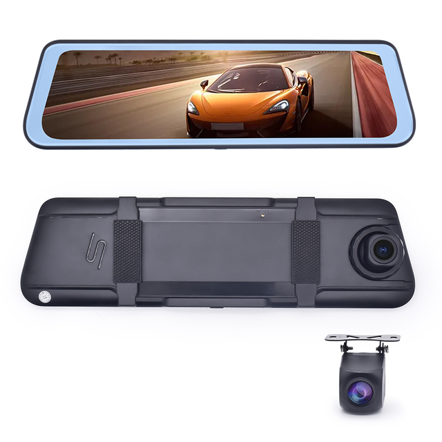 High Quality Simultaneous Recording Front and Back Display Camera 9.66 Inch Car DVR 1080P Dash Cam