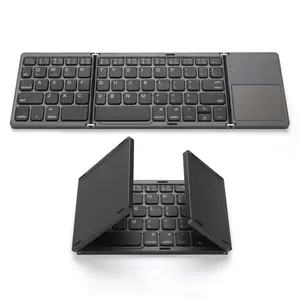 Складная Беспроводная Bluetooth-клавиатура мини-размер клавиатуры с сенсорной панелью для планшетного компьютера