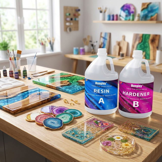 Epoxy Resin Crystal Clear Epoxy Resin Kit No Yellowing No Bubble Art Resina Casting Resins for Art Crafts Jewelry Making Wood