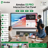 Pizarra Interactiva Inteligente Amdox de 65 Pulgadas 4K UHD con Sistema Operativo Android 16/Windows, 16 GB de RAM, 256 GB de Almacenamiento, Pantalla Táctil de 40 Puntos, Pizarra Blanca