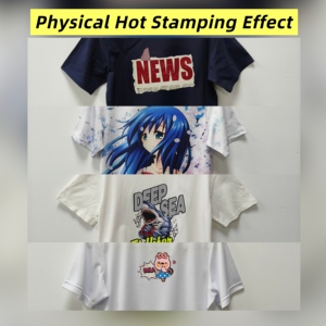 Customizable High Quality Casual Soft Solid Color 100% Cotton Knitted Fabric Sublimation DTF Printing T-Shirt