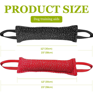 Jouet de dressage pour chien en toile de chanvre, coussin à mordre et bâton de traction, avec nylon et lin, matériel d'entraînement pour animaux de compagnie - Product Image 2