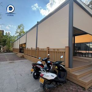 Auvent cantilever rétractable motorisé pour jardin et terrasse, avec écran à lames orientables motorisé, pour extérieur, type gazebo solaire - Product Image 5