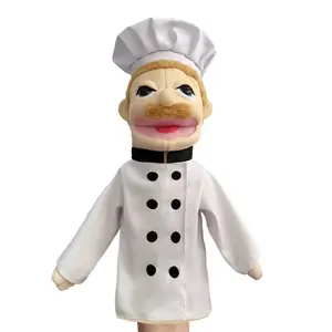 Ready-to-Ship Creative Hand Puppet White Plush Cook Character Popular Stuffed Toy for Kids