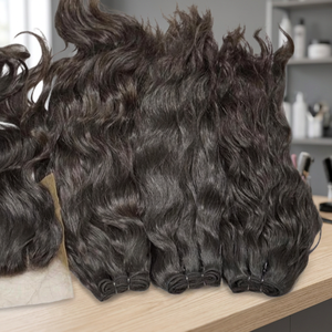 Extensiones de Cabello Humano Indio y Camboyano, Ondulado, Remy, Trama de Piel, Doble Trama, Color Marrón Oscuro - Product Image 1