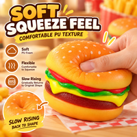 Jouet Squishy Hamburger en PU à Remontée Lente, Jouet Anti-Stress Souple en Forme d'Aliment pour la Vente en Gros