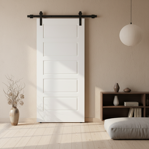 Puerta Corredera Interior de 5 Paneles de MDF GUJIE con Kit de Herrajes para Dormitorio, Sala de Estar, Fábrica de Origen Acepta Personalización - Product Image 2