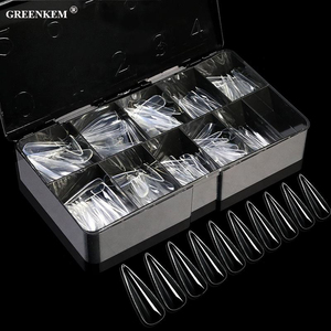 Caja negra, Etiqueta Privada, extensión <span class=keywords><strong>de</strong></span> puntas <span class=keywords><strong>de</strong></span> uñas postizas acrílicas, cubierta completa <span class=keywords><strong>de</strong></span> almendra cuadrada, puntas <span class=keywords><strong>de</strong></span> uñas <span class=keywords><strong>de</strong></span> <span class=keywords><strong>Gel</strong></span> suave transparentes finas - Product Image 3