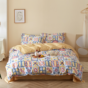Mềm bông QUILT Cover gối thiết lập phong cách mới ba mảnh bộ đồ giường sọc không thường xuyên mô hình hình học cho phòng ngủ nhà khách sạn - Product Image 1
