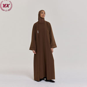 Femmes luxe dubaï ethnique islamique modeste robe hiver <span class=keywords><strong>Kimono</strong></span> manteau ouvert musulman Abaya Style Polyester Vrouwen mode adultes Eid - Product Image 5