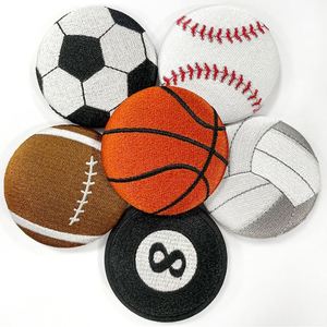 Wholesale Baseball Football Sport Ball Patch <b>Hats</b> Bags Appliques <b>Band</b> Club Logo Iron on Embroidery Custom Patches - Product Image 1
