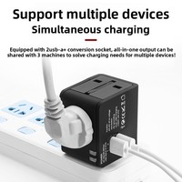 Pabrik Global langsung Multifungsi pengisi daya konverter USB soket adaptor nirkabel Universal pengisi daya perjalanan
