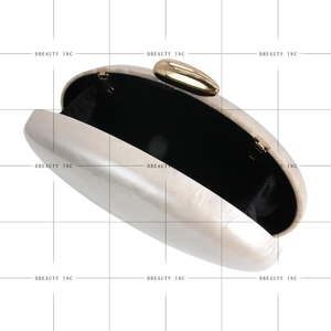 Bolso de mano de noche acrílico de concha, bolso de mano con forma de huevo a la moda, bandolera de hombro Ovalada para fiestas de boda de mujer - Product Image 5
