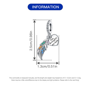 จี้ขนนกสีทองแดงขาวขายดี ดีไซน์เฉพาะตัว หรูหรา สำหรับทำสร้อยข้อมือ DIY สำหรับผู้หญิง - Product Image 2