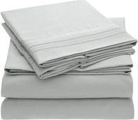 Ensemble de draps de lit en microfibre brossée double face certifiée OEKO BSCI ISO, brodés, pour lit king-size, ensemble de literie tissé