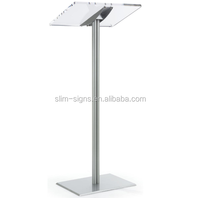 2025 vente chaude moderne Portable acrylique chaire Podium Table de conférence avec supports en métal et plastique Transparent acrylique pupitre