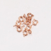 Composants de fabrication de bijoux à bricoler soi-même fermoir à ressort rond en 5mm 6mm 7mm tailles 14k & 18k or rose & argent en laiton