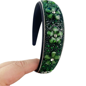 Diadema de Pelo de Alta Calidad con Estilo Europeo y Americano, Diadema de Poliéster con Cristales de Estrás, Elegante y Brillante para Mujer - Product Image 1