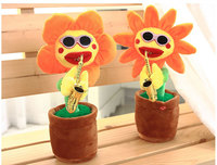 Tournesol électrique musical chantant et dansant, peluche douce, jouet créatif amusant, saxophone chantant, fleurs dansantes