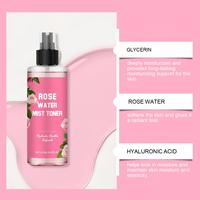 Spray d'eau de rose personnalisé à l'acide hyaluronique 250 ml, éclaircissant, hydratant, apaisant, convient à tous les types de peau, format voyage, pour le maquillage quotidien