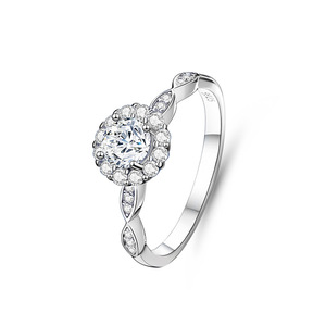Bagues <span class=keywords><strong>de</strong></span> mariage en zircon cubique 8A pour femmes, en argent 925, minimalistes, avec halo caché, pour fiançailles, vente en gros - Product Image 1