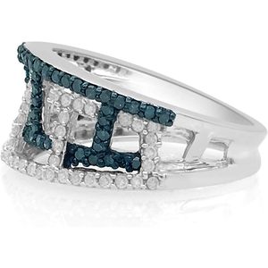 Bague en diamant Ornaatis 0,94 carats, taille ronde, blanc bleu, argent sterling 925 naturel, bague de fiançailles, taille 8 - Product Image 2