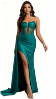 Robe de soirée extensible à sequins de haute qualité, robe de soirée sexy fendue et dos nu pour femme