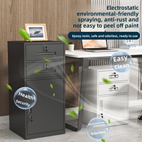 Armoire de classement en acier pour bureau, serrure à combinaison, antivol, design minimaliste, 4 tiroirs, unité de rangement portable sous le bureau, roulettes