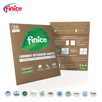 Lessive solide Finice écologique, biodégradable, purement naturelle, à base de plantes, jetable, légère, super concentrée, parfum frais, douce pour les vêtements