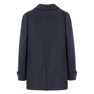 Top Quality <strong>Men's</strong> Navy Melange Fashion Woolen Warm Longer Padding <strong>Coat</strong> <strong>Pea</strong> <strong>Coat</strong> Could Custom - Product Image 4