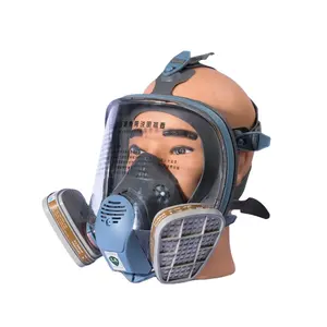 Maschera respiratore a gas a gas con verniciatura a faccia intera chimica con due filtri a cartuccia