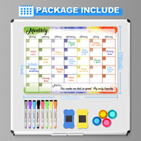 Tableau magnétique blanc pour enfants calendrier mensuel effaçable à sec calendrier hebdomadaire personnalisé pour réfrigérateur calendrier magnétique pour réfrigérateur