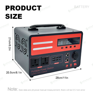 แบตเตอรี่ลิเธียมพกพา SMARAAD 600W 900W 1200W สถานีไฟฟ้าสำรอง แหล่งจ่ายไฟฉุกเฉิน พลังงานแสงอาทิตย์ พร้อมตัวควบคุม MPPT ใช้ได้กับรถยนต์ - Product Image 2