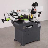 Scie à ruban métallique HX-260G avec tête pivotante de 0 à 60 degrés, moteur à double vitesse, système de refroidissement pour tuyaux en acier, profilés et bandes en aluminium