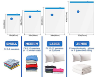 Sacs de compression sous vide PET multi-tailles 65 microns avec double fermeture éclair, sacs économiseurs d'espace avec pompe électrique portable, vente en gros